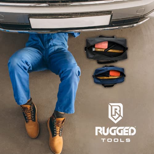 Rugged Tools Tool Bag Combo - Includes 1 Small & 1 Medium Toolbag - Organizer Tote Bags for Electrician, Plumbing, Gardening, HVAC & More Rugged Tools