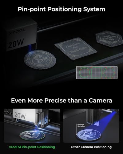xTool S1 Laser Engraver All-in-one Kit with Rotary, Engraving on Tumbler Ring, 20W Laser Cutter Machine, Cut 10mm Wood, Beginner-friendly for Jewelry xTool