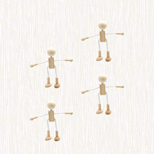 Exceart Wooden Pegs Wooden Pegs Peg Doll Supplies 4PCS Unfinished Wood Doll Shapeable Educational Crafts Toys Desktop Decoration for Kids DIY EXCEART