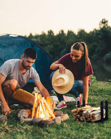 YEFU Mini Firewood Rack for Solo Mesa Stove Mesa XL, 12in Logs Holder for Outdoor Indoor Fireplace, Wood Lumber Storage Organizer, Carbon Steel Small YEFU