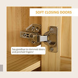 HOMCOM 67" Pinewood Kitchen Pantry Storage Cabinet, Freestanding Cabinets with Doors and Shelf Adjustability, Soft-Close Mechanism, Living Room & HOMCOM