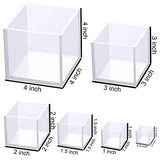 RESINWORLD 12 inches XL Large Checkers Chess Board Mold + Set of 4", 3", 2", 1.5", 1", 0.5" Clear Silicone Cube Molds, Large Deep Square Epoxy Resin ResinWorld