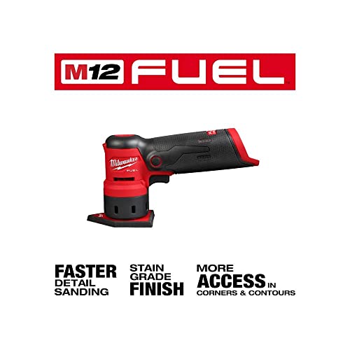 Milwaukee 2531-20 12V Brushless Cordless Orbital Detail Sander (Tool Only) Red and Black Milwaukee