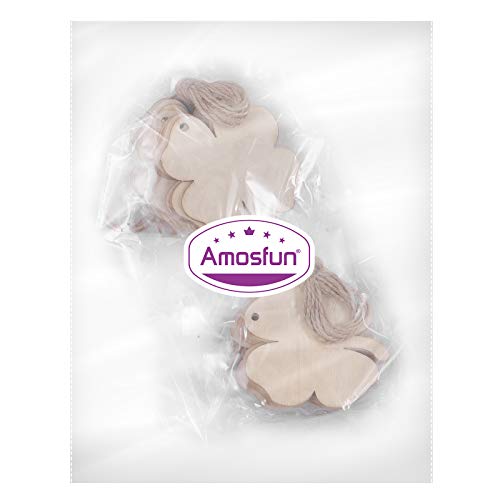 Amosfun Wooden Four-Leaf Clover Ornaments St. Patricks Day DIY Wood Arts and Crafts Shamrock Wooden Hanging Adornments Party Favors Decorations 20PCS Amosfun