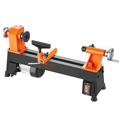 VEVOR Benchtop Wood Lathe, 10 in x 18 in, 0.5 HP 370W Power Wood Turning Lathe Machine, 5 Variable Speeds 780/1320/1920/2640/3840 RPM with Rod VEVOR