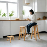 ANQILEE Handmade Solid Wood Stool Milking Stool 10" Height Wooden Step Stool Simple Wooden Viking Stool (12" Long 6" Wide) ANQILEE