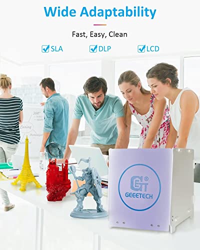 Geeetech UV Resin Curing Box with 360° Turntable 405nm UV Curing Light Station for UV Models Intelligent Time Control UV Cure Station Suitable for Geeetech