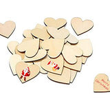 Unfinished Wooden Hearts for Crafts, 100 Pcs 2 inch Blank Unfinished Wood Craft Kit with DIY Craft Pieces for Wedding Ornaments Christmas Party WURONXIN