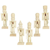 PRETYZOOM 6pcs Unfinished Wooden Christmas Nutcracker Unpainted Blank Nutcracker Soldier Figures Wooden Christmas Table Centerpieces Decorations PRETYZOOM