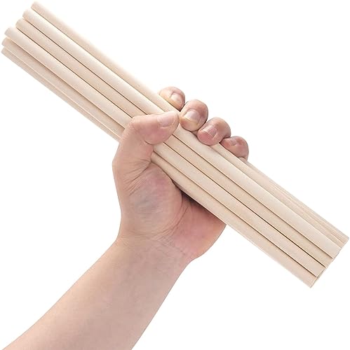 NANXJIUR Dowel Dowels Round Wooden Sticks, Dods Wood Dowels for Craft Macrame Dowel, Unfinished Hardwood Sticks for Arts and DIY, Crafting, Tiered