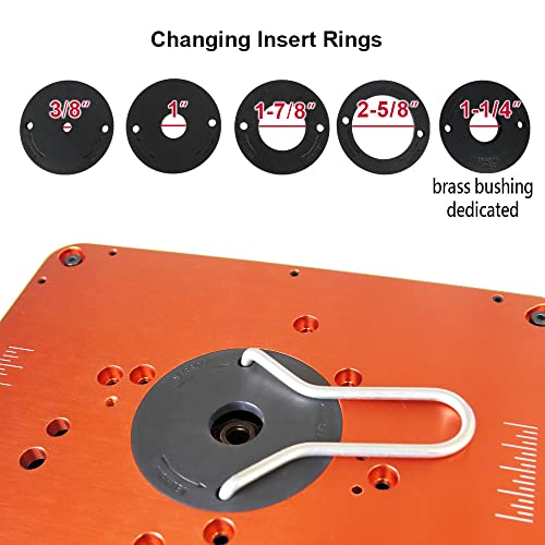 O'SKOOL Precision Aluminum Router Table Insert Plate, Router Templates With Pre-Drilled Adapt to Multiple Routers of Different Model - WoodArtSupply