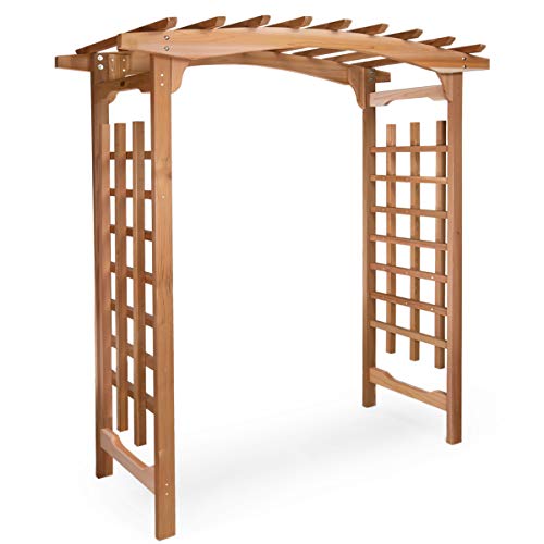 All Things Cedar PA96 6-ft Cedar Garden Pagoda Arbor, Wedding Arch for Ceremony, Wood Trellis for Plant Climbing, Holiday Decor Pergola for Garden All Things Cedar