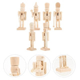 BESPORTBLE Christmas Unfinished Nutcracker: Unfinished Wood Nutcracker, 4.7 Inch Christmas DIY Nutcracker Figures for Christmas Arts Project (6Pcs) BESPORTBLE