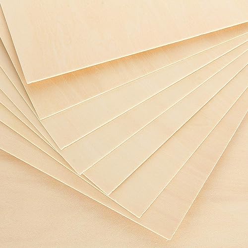 RHBLME 16 Pack 8 x 12 Basswood Sheets, 1/16 Thin Balsa Wood, Unfinishd  Plywood Sheets for Laser Cutting, Crafts, Model Making, Wood Burning