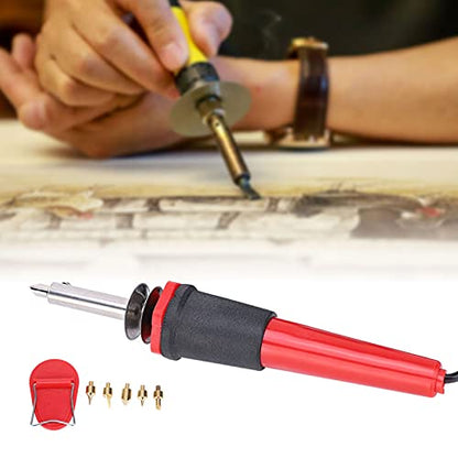 7PCS Wood Burning Kit with Soldering Iron, 40W Wood Burning Pen, Professional Engraving Electric Carving Pyrography Tool for DIY Creation, Embossing