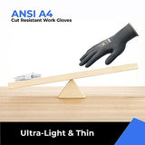 toolant A4 Cut Resistant Work Gloves with Grip, Ultra Thin Safety Glove for Fishing, Wood Carving, Gardening,1/3 Pairs,S-XL toolant