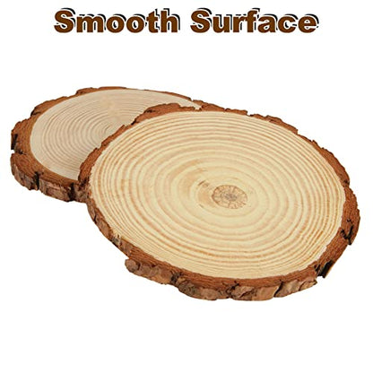 AKOLAFE 10 Pack Natural Wood Slices for Centerpieces Base Rustic Wood Slices for Crafts Large Wood Slice Ornaments Unfinished Wood Rounds Wooden - WoodArtSupply