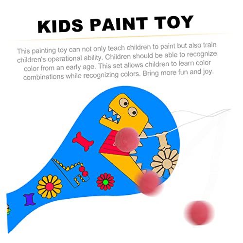 Abaodam 8pcs Graffiti Blank Racket Unfinished Paddle Toy Paddle Party Favor Blank Painting Paddle Toy Paddle with Greek Zapper Indoor Racket Kids Abaodam