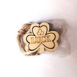 3 Pieces St. Patrick's Day Blank Wooden Ornament, Unfinished Hanging Shamrock Wooden Pendant, Clover Shaped Wood Embellishments with Twines for Irish Attria