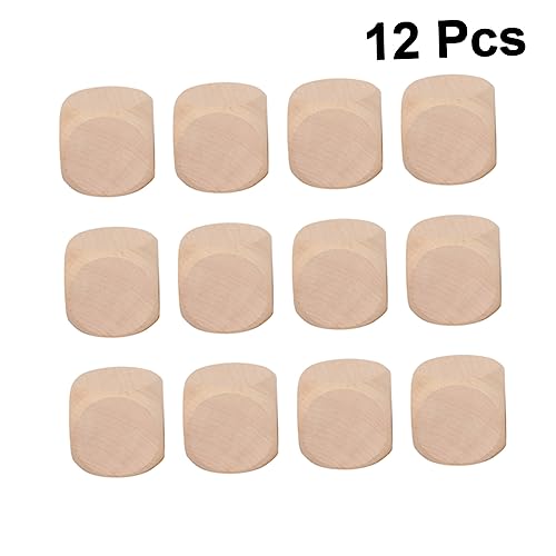 HEALEEP Blank Dice Toy 12pcs Block Toys Crafts for Classroom Creative Wood Foam Wood Blank Toy Blank Wooden Wood Blocks Wooden playset Natural Wood HEALEEP