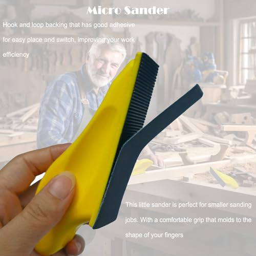 SACKORANGE 101 PCS Micro Detail Sander Paper Set, 3.5”x 1” Mini Hand Sanding Block - 80 to 5000 Grit, Mini Sander Kit Hook and Loop Sanding Strips