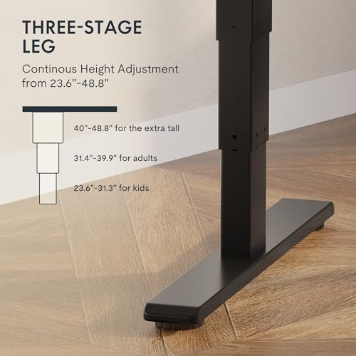 FLEXISPOT Stand Up Desk 3 Stages Dual Motor Electric Standing Desk 55x28 Inch Whole-Piece Board Height Adjustable Desk Electric Sit Stand Desk(Black FLEXISPOT