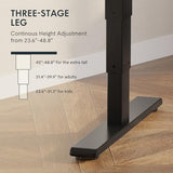 FLEXISPOT Stand Up Desk 3 Stages Dual Motor Electric Standing Desk 55x28 Inch Whole-Piece Board Height Adjustable Desk Electric Sit Stand Desk(Black FLEXISPOT
