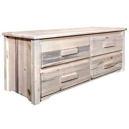 Montana Woodworks Sitting Chest - 4 Drawer Unfinished - WoodArtSupply