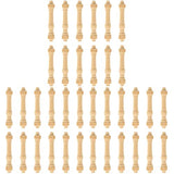 COHEALI 36 pcs Wooden Art Craft Decor Accessory DIY Spindles Unfinished Dollhouse Wood Handrails Layout Models Miniature Furniture for Mini Railing COHEALI