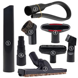 MZY LLC Set of 8 Vacuum Attachments for Shop Vac Accessories 1 7/8" to 1" Vacuum Hose Adapter 1 1/4" Vacuum Floor Brush 1 1/4" Vacuum Brush Flexible MZY LLC