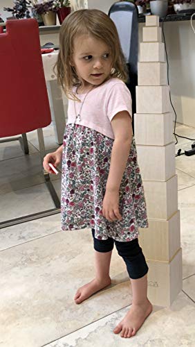 TOWO Wooden Stacking Boxes-Nesting and Sorting Cups Blocks for Toddlers-Stacking Cubes Educational Learning Toys for 2 Years Old Montessori Materials Toys of Wood Oxford