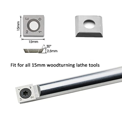 CDBP 15mm Square Straight Carbide Inserts for woodturning, 15×15×2.5mm Replacement Cutter Knives for Woodworking Fits Spiral, Helical Planer Cutter, - WoodArtSupply