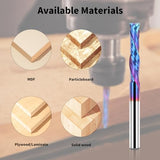 EANOSIC 5PCS Carbide Compression Router Bit Up&Down End Mills 1/8 inch Shank with 1/8 inch Cutter for CNC Mill Machine Wookwork 3D Profile Detail EANOSIC