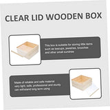 TEHAUX 3pcs Box Storage Wooden Box Sundries Storage Case Wood Crates Unfinished Wooden Decor Party Gifts Supplies Treasure Chest Gift Packing Desk TEHAUX