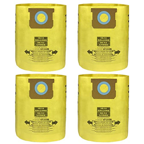 4 Pack Type I 90672 Vacuum Filter Bags Compatible with Shop-Vac 10-14 Gallon Vacuum, Type F 90662 9067200 Dust Collection Bag Double Layer High Jusiwow