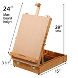 Falling in Art Wooden Tabletop Easel, Solid Wood Sketchbox Desktop Easel for Painting, Portable Art Drawing Easel for Beginners and Professionals Falling in Art