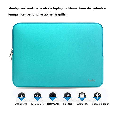 Naukay 15.6 Inch Laptop case Bag,Against dust Resistant Neoprene Notebook Computer Pocket Sleeve/Tablet Briefcase Carrying Bag Compatible 15-15.6 Inch HP/Dell/Asus/Acer/Toshiba/Fujitsu-Blue