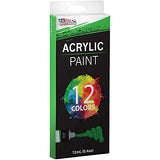 U.S. Art Supply Professional 12 Color Set of Acrylic Paint in 12ml Tubes - Rich Pigment Vivid Colors for Artists, Students, Beginners, Kids, Adults - U.S. Art Supply