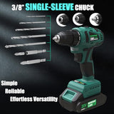 INSPIRITECH 20V Cordless Drill, Brushless Power Drill Set with 2 Batteries and Charger,3/8-Inch Chuck Electric Drill Driver,22 Torque INSPIRITECH