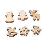 TEHAUX 100pcs Christmas Trees Xmas Tree DIY Crafts Wood Ornament House Decorations for Home Christmas Decor Unfinished Wooden Cutouts DIY Painting TEHAUX