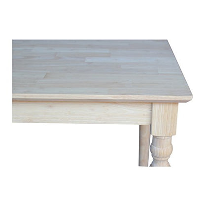 International Concepts Square Solid Wood Top Table with Turned Legs, 30-Inch