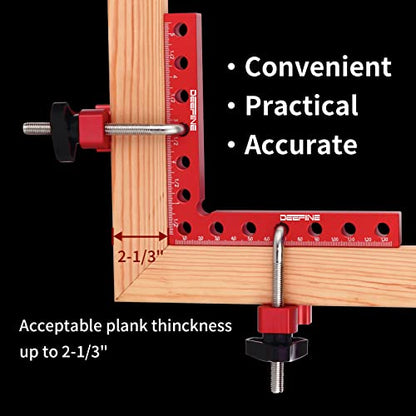 DEEFIINE 90 Degree Positioning Squares Right Angle Clamps 5.5" x 5.5",Aluminum Alloy Woodworking Carpenter L-Type Corner Clamping Tool for Picture - WoodArtSupply