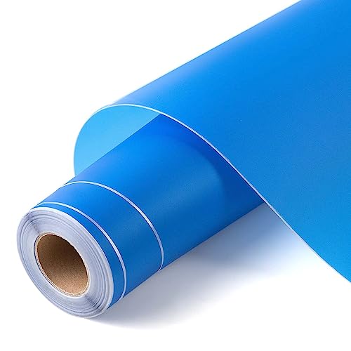 HTVRONT Stencil Vinyl- 12” x 50 FT Light Blue Adhesive Stencil Vinyl for Cricut & Silhouette Machine，Stencil Vinyl Roll for Crafting Decoration HTVRONT