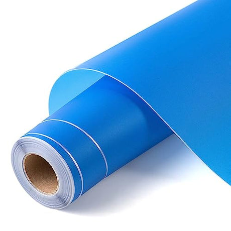 HTVRONT Stencil Vinyl- 12” x 50 FT Light Blue Adhesive Stencil Vinyl for Cricut & Silhouette Machine，Stencil Vinyl Roll for Crafting Decoration HTVRONT