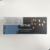 ARTME Acrylic Leather Paint Set, 20 Colors x 30ml Acrylic Leather Dye Kit Perfect for Shoes, Sneakers, Jackets, Leather Sofa, and Car Seat Artme