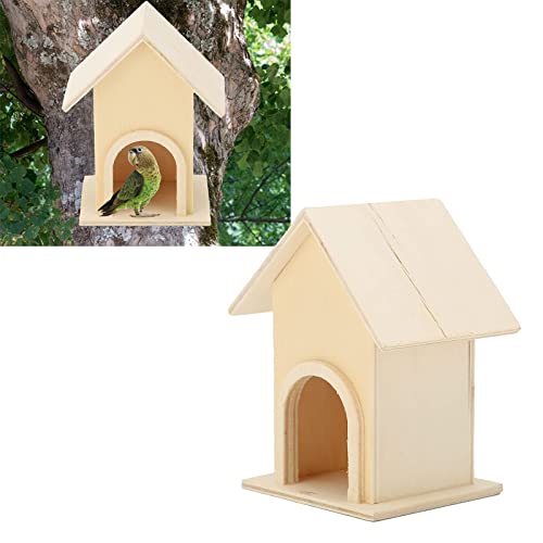 5PCS Wooden Birdhouses, Wooden Bird House for Outdoor Hanging DIY Unfinished Wood Birdhouse DIY Bird Feeder Cagehanging Garden Patio Decorative for Beufee