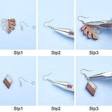 SUNNYCLUE 6 Pairs Resin Wood Dangle Drop Earring Making Starter Kit Round Rectangle Leaf Jewelry Pendants Making Supplies for Women Beginners, SUNNYCLUE