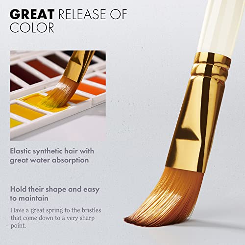 ARTIFY 15 Pieces Paint Brush Set, Intermediate Series, Includes Pop-Up Carrying Case with Palette Knife and 2 Sponges, for Acrylic, Oil, Watercolor ARTIFY art supplies
