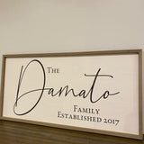 Personalized Framed Wooden Family Name Sign | Custom Family Established Wood Sign | Family Sign Wood Wall Decor… (9" x 18") MRC Wood Products