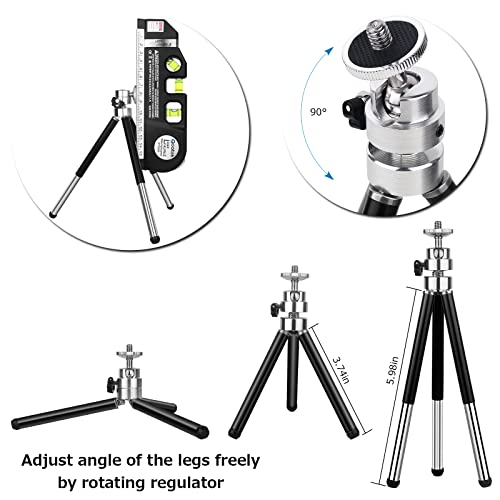 Laser Level line tool, Qooltek Multipurpose Cross Line Laser Adjusted Standard and Metric Rulers for hanging picture with Metal Tripod Stand and - WoodArtSupply